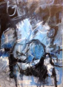 Blue Moon by Ann Lawson, 54 x 75 Acrylic and Pastel on canvas